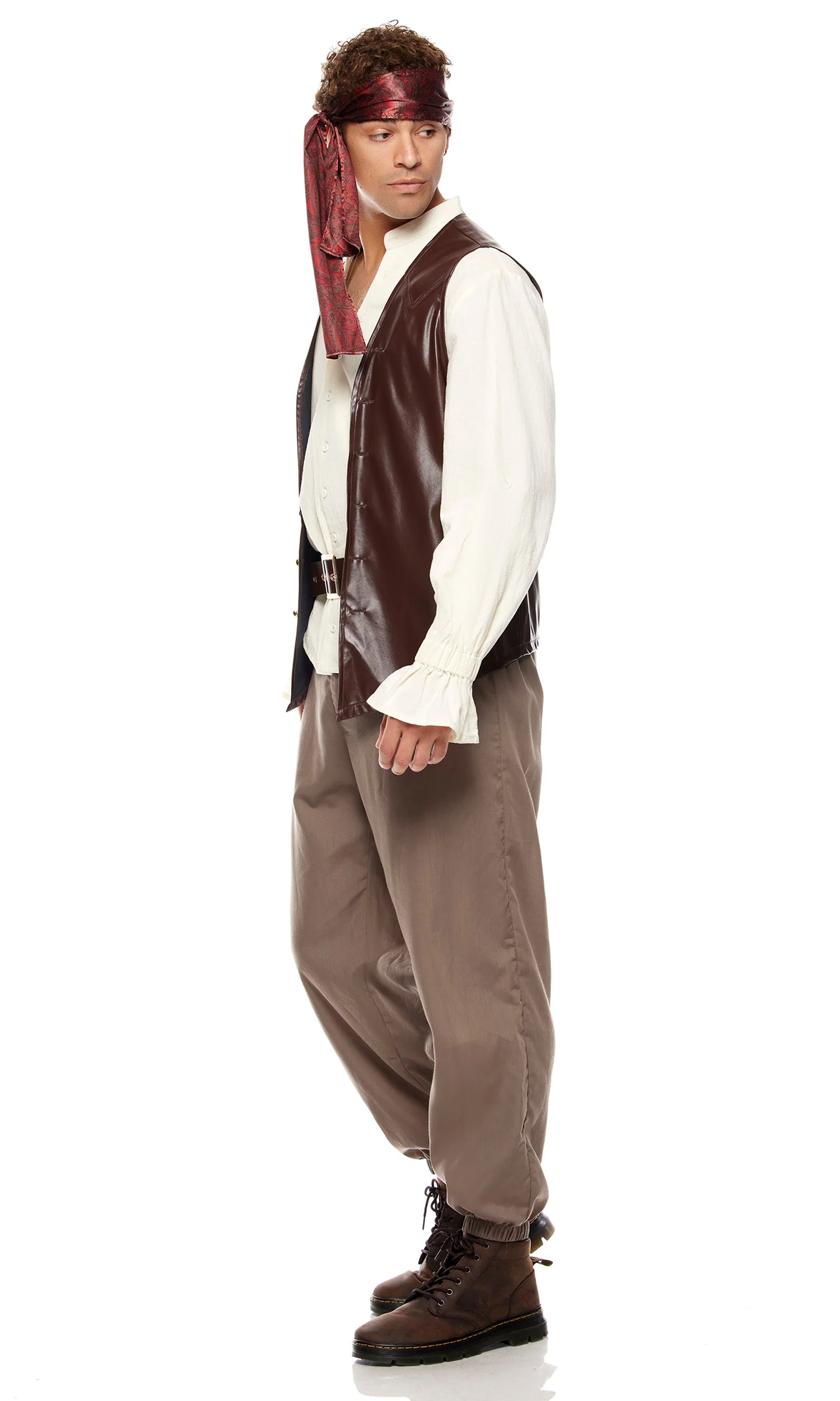 Men's Swashbuckling Pirate Ensemble: 5-Piece Adventure Costume for Themed Parties - Image 3