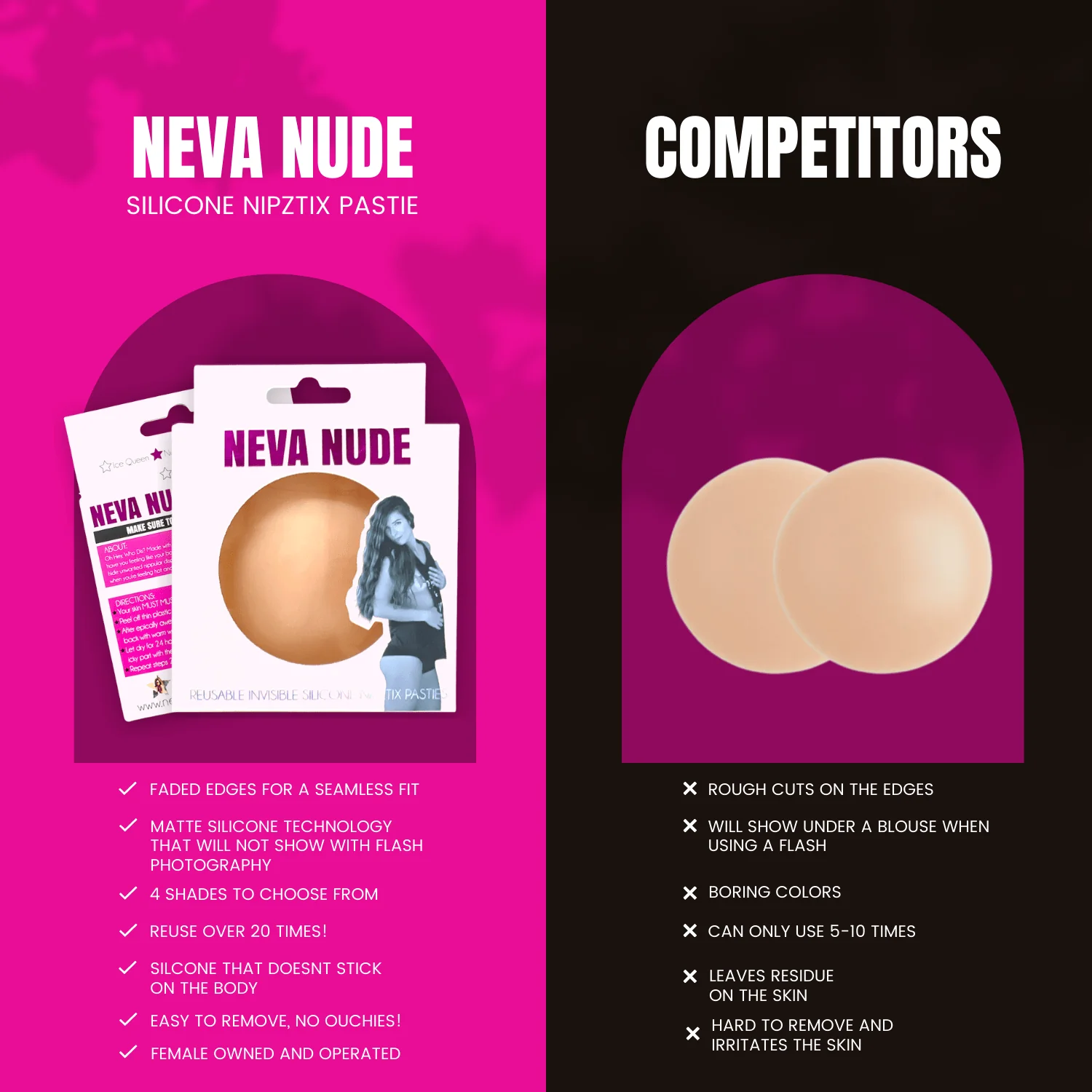 Mocha Yummy Skin INVISIBLE REUSABLE Silicone Nipple Cover Pasties - Image 4