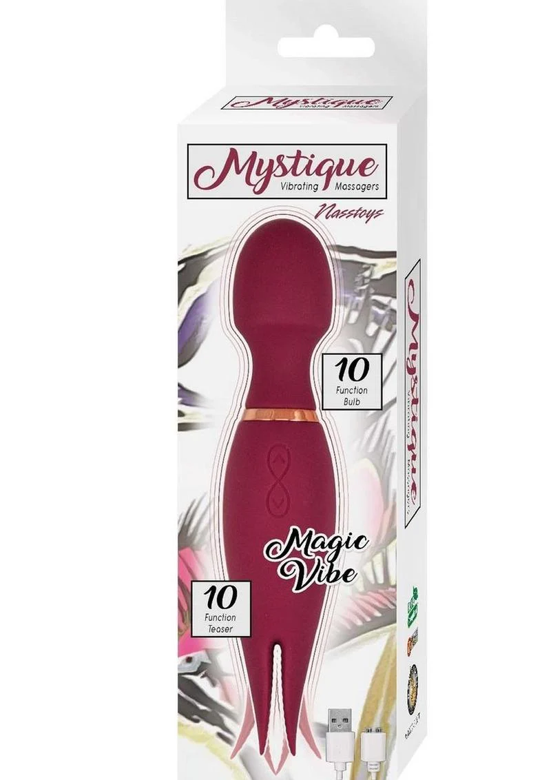 Mystique Vibrating Massagers Rechargeable Silicone Magic Wand - Image 2