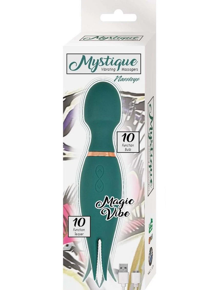 Mystique Vibrating Massagers Rechargeable Silicone Magic Wand - Image 6