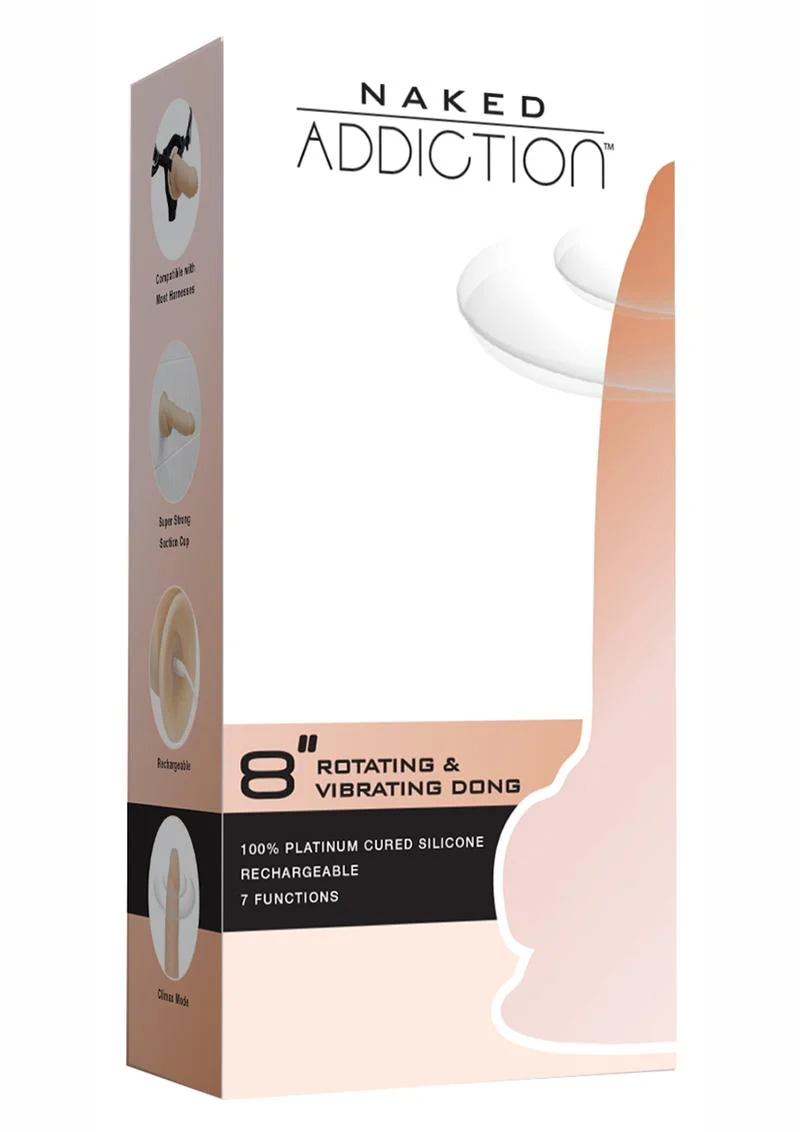 Naked Addiction Silicone Rechargeable Vibrating and Rotating Dildo - Image 2