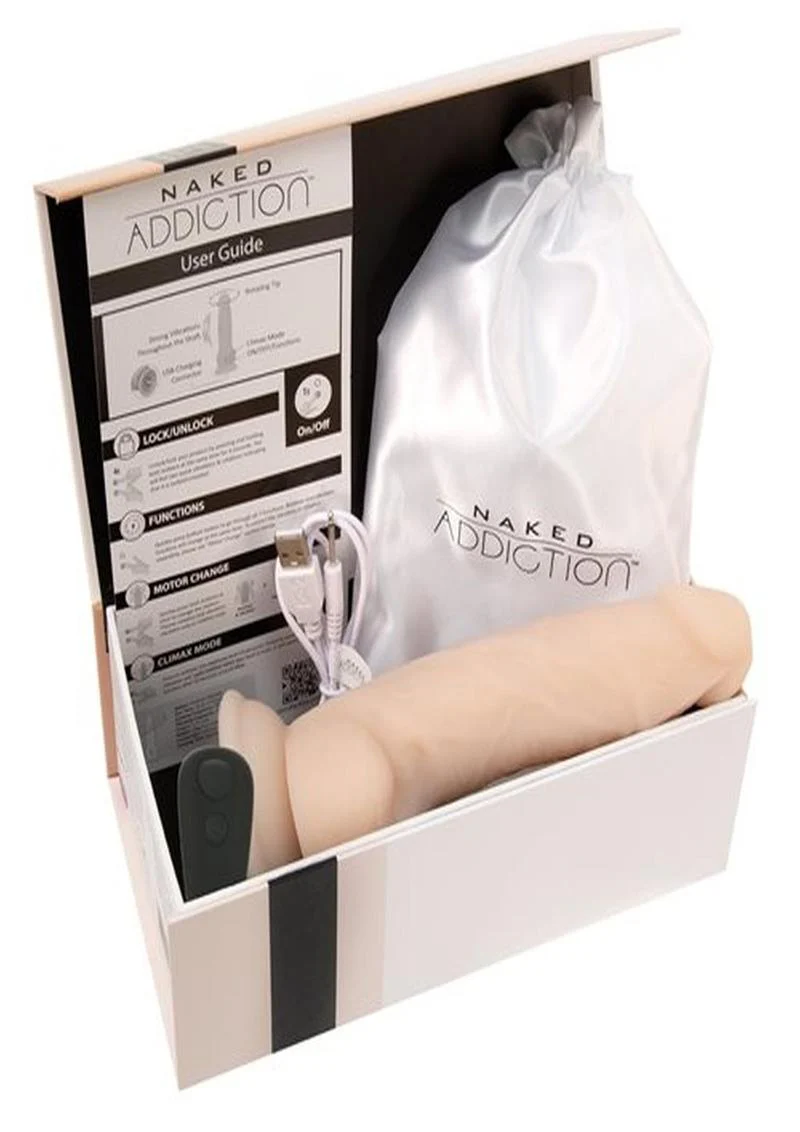 Naked Addiction Silicone Rechargeable Vibrating and Rotating Dildo - Image 4