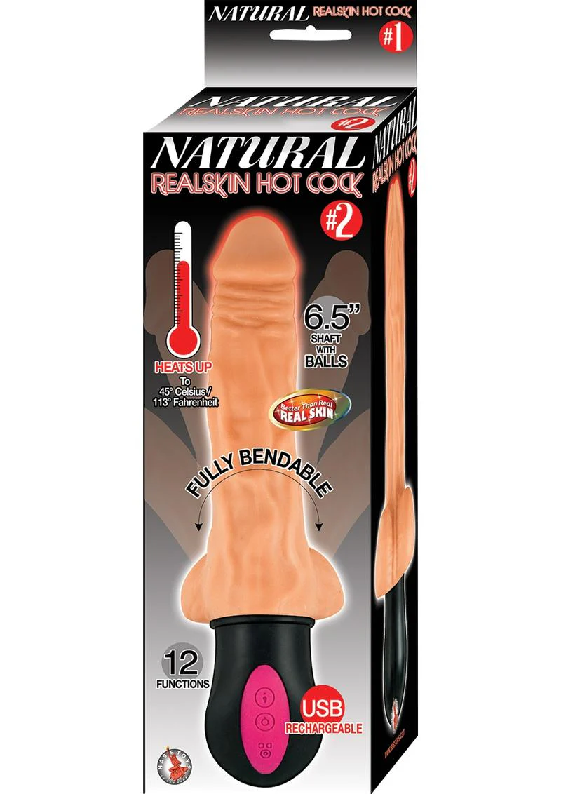 Natural Realskin Hot Cock #2 Rechargeable Warming Vibrator - Image 2