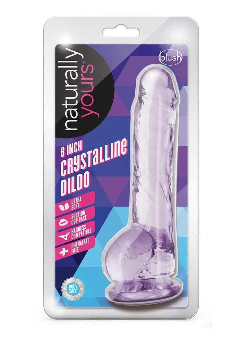 Naturally Yours Crystalline Dildo 8in - Amethyst - Image 2