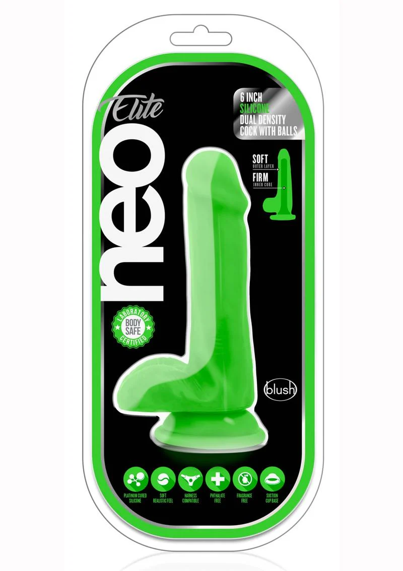 Neo Elite Silicone Dual Density Dildo with Balls - Image 12