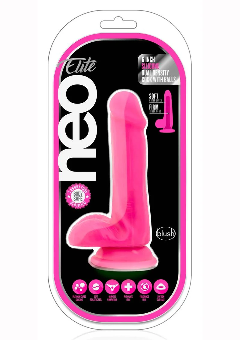 Neo Elite Silicone Dual Density Dildo with Balls - Image 16