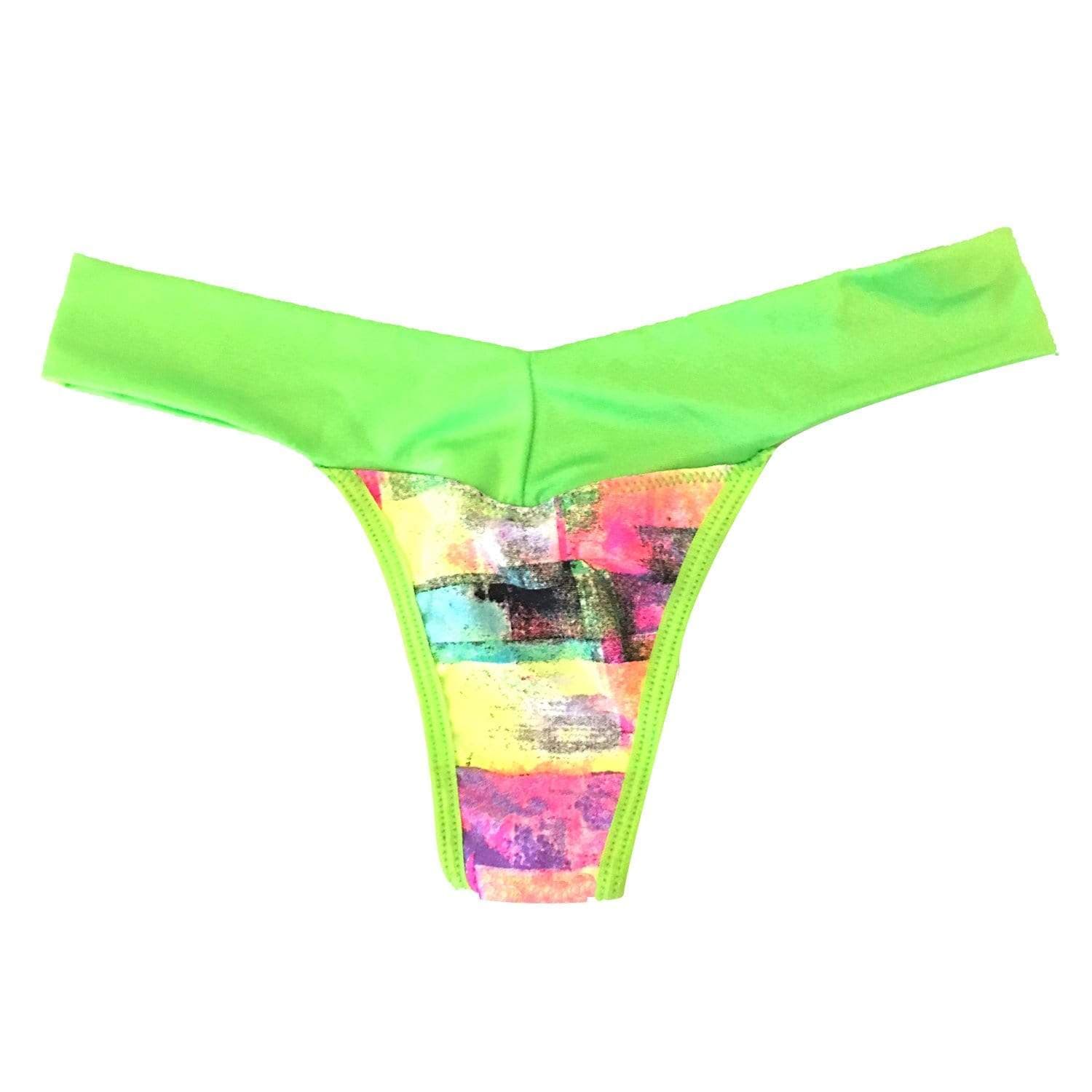 Neon Tetris Green Neon AF Blacklight Sporto Pastie and Pantie Lingerie Set - Image 2