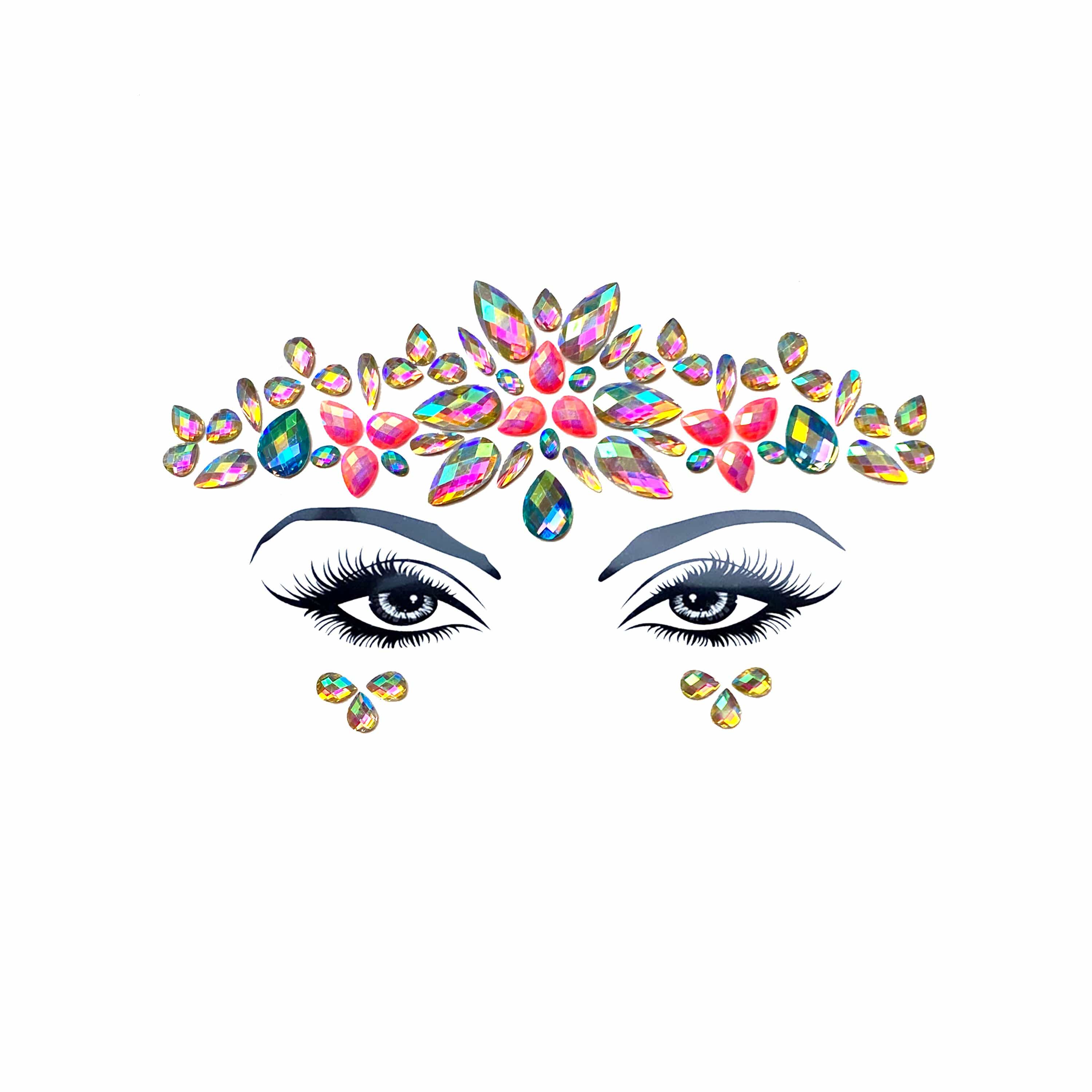 Neva Nude - Avatar Pink & Blue Tiara Crystal Face Jewels - Image 2