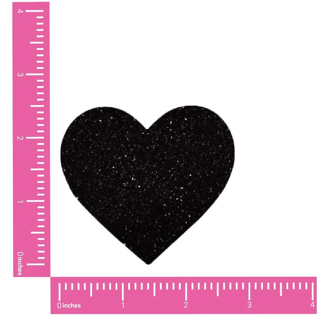 Neva Nude - Black Malice Glitter I Heart U Nipple Cover Pasties - Image 2
