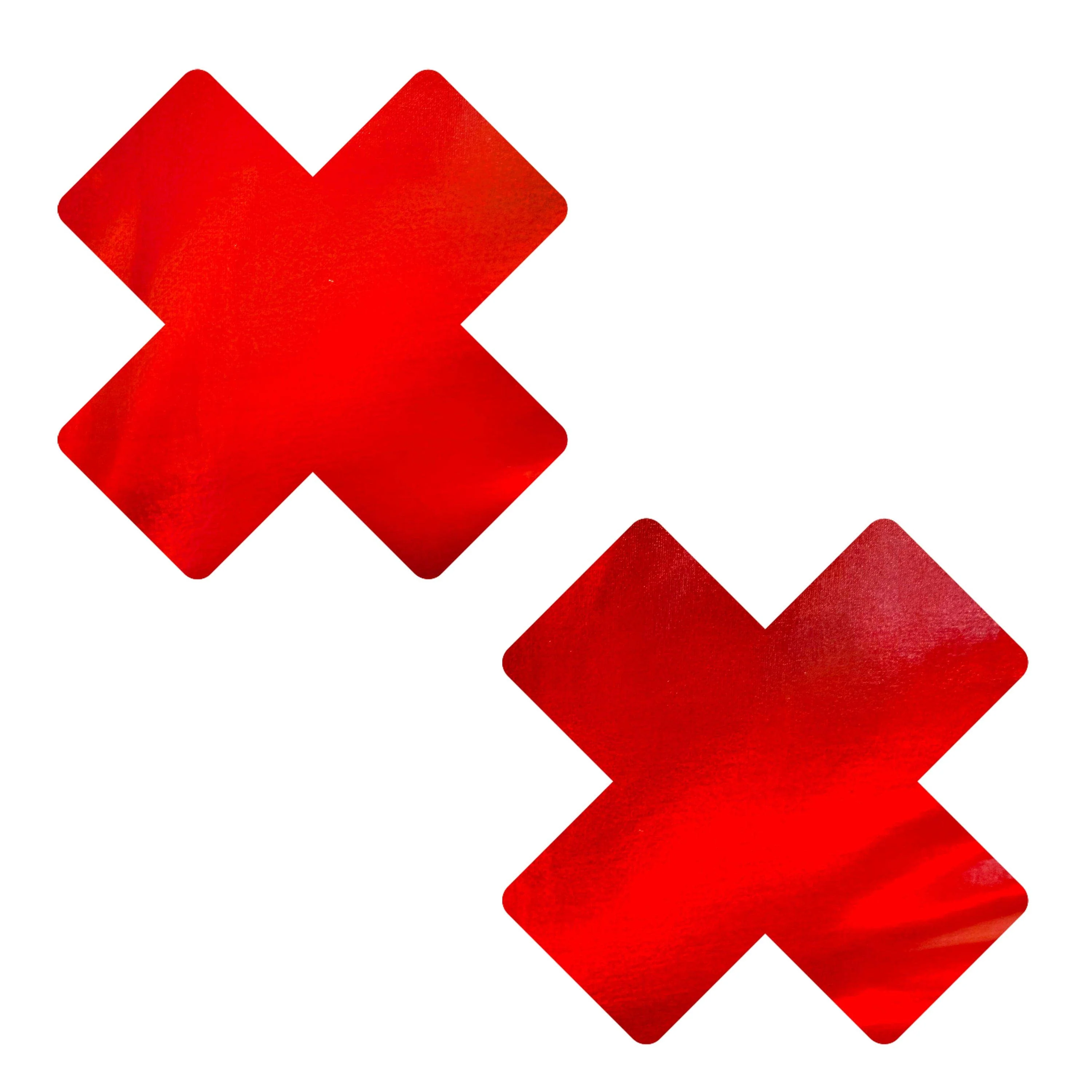 Neva Nude - Bloody Nightmare Red Foil X Nipple Cover Pasties - Image 2