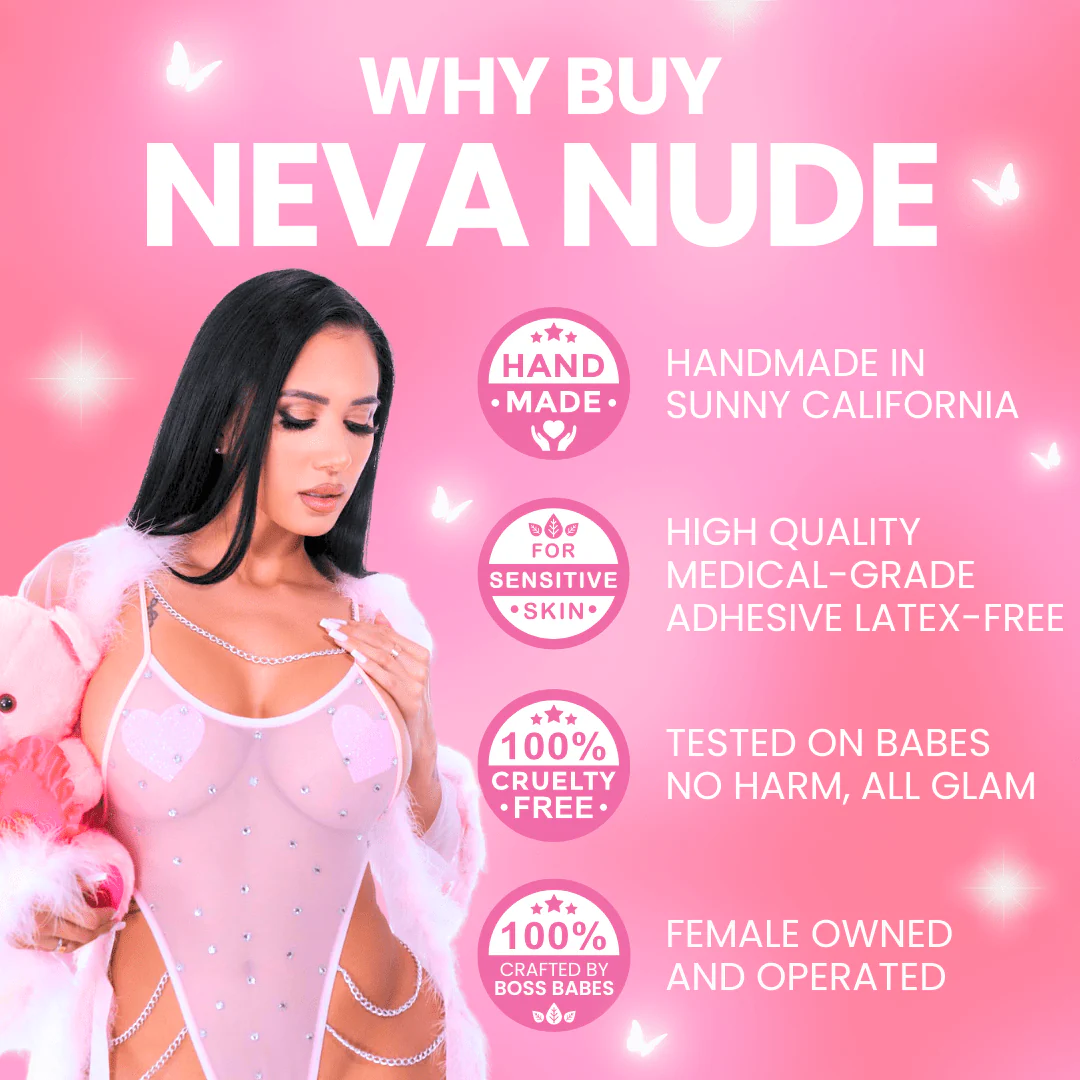 Neva Nude - Bubble Gum Pink Blacklight Iridescent Snake Skin Heart Nipple Cover Pasties - Image 3