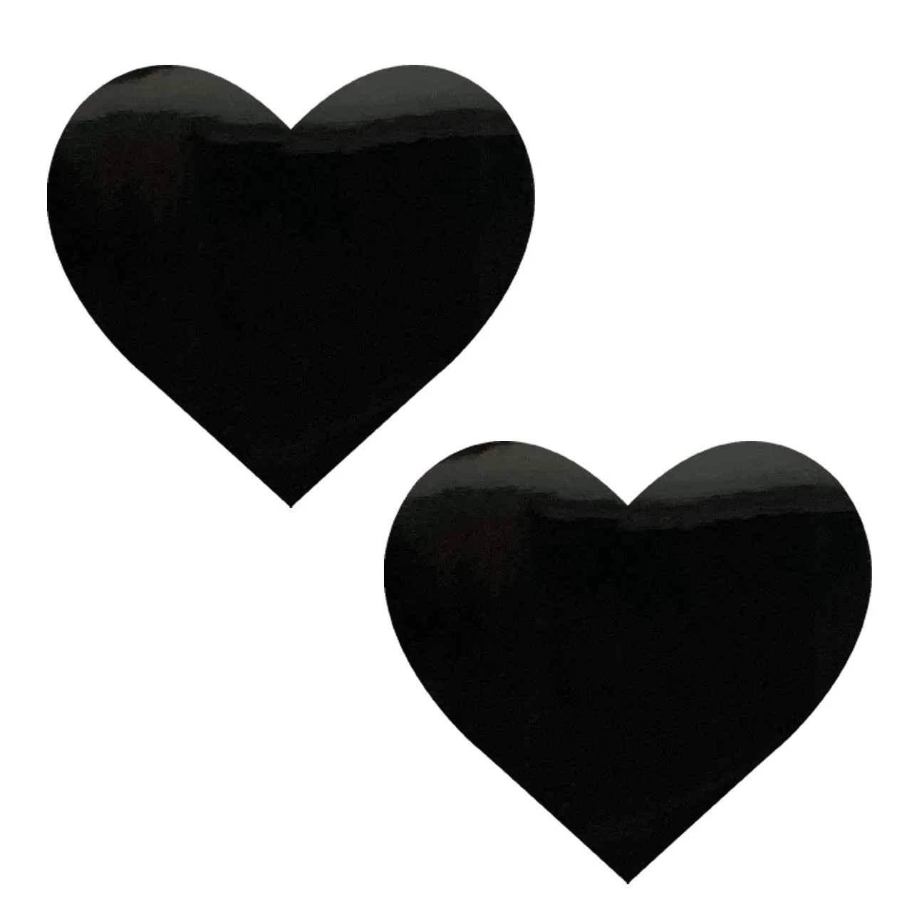 Neva Nude - Dom Squad Black Wet Vinyl Heart Nipple Cover Pasties