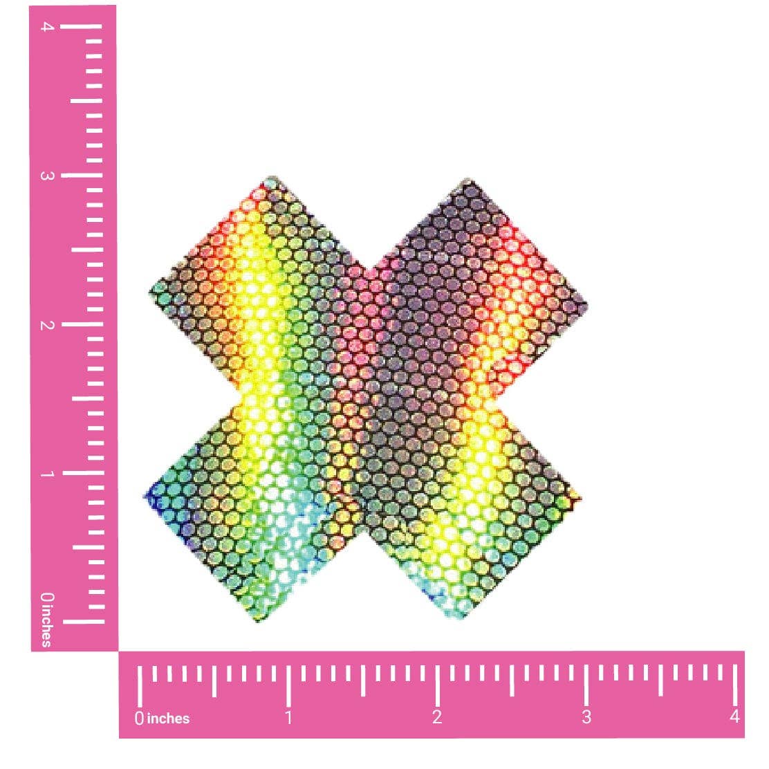 Neva Nude - Liquid Party Silver Holographic X Factor Nipple Cover Pasties - Image 2