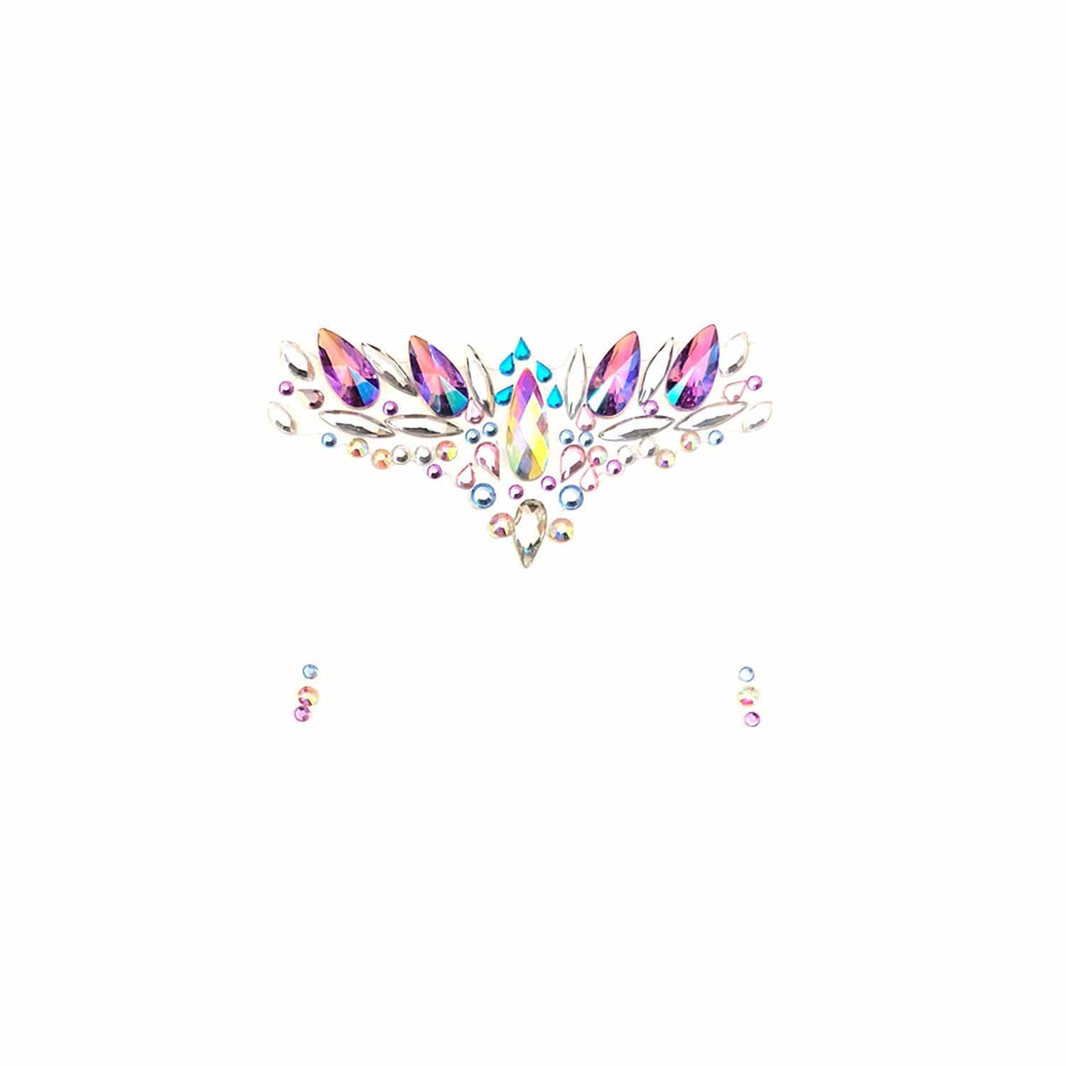 Neva Nude - Sirena Iridescent & Purple Crystal Face Jewels - Image 2