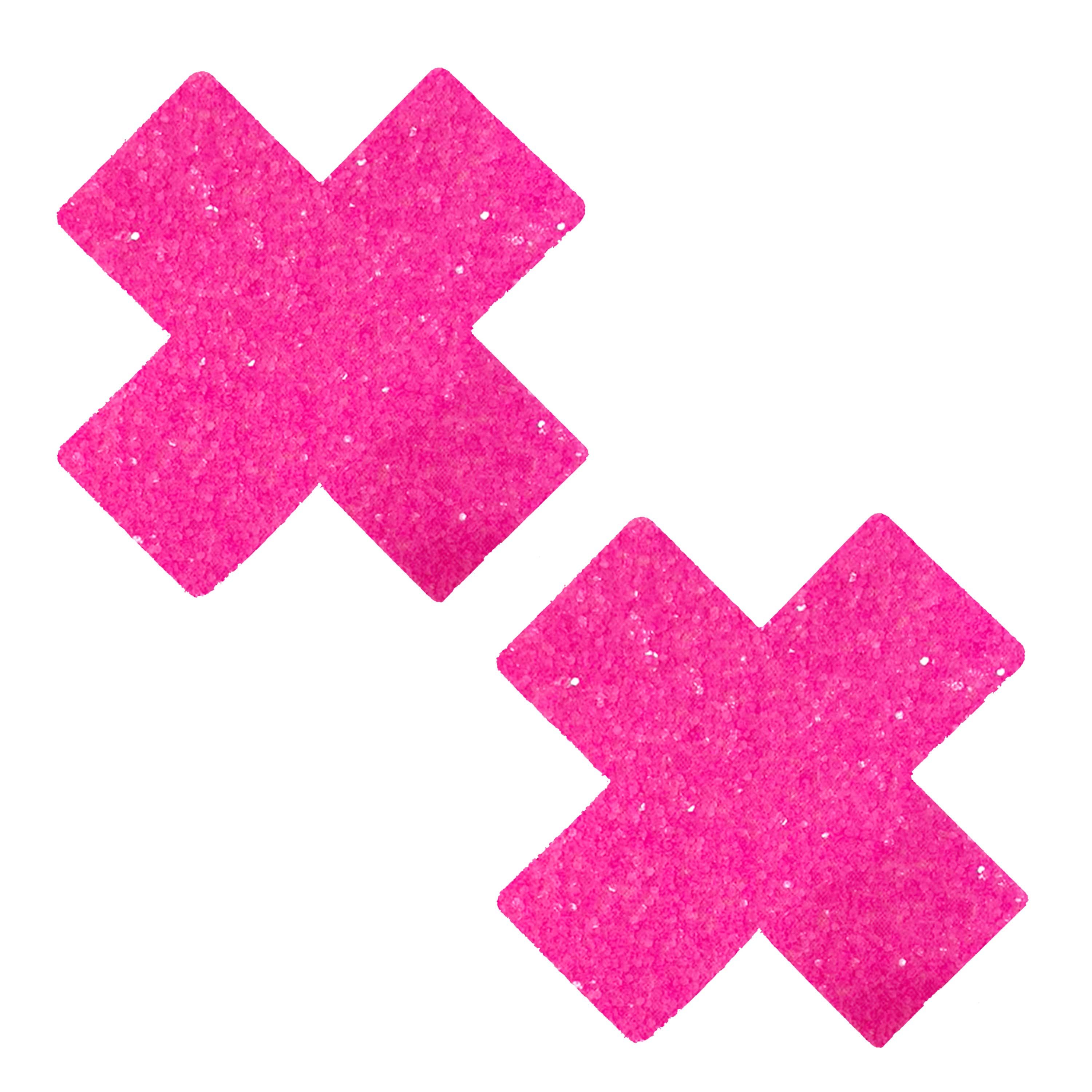 Neva Nude - Super Sparkle Watermelly Pink Blacklight Glitter X Factor Nipple Cover Pasties