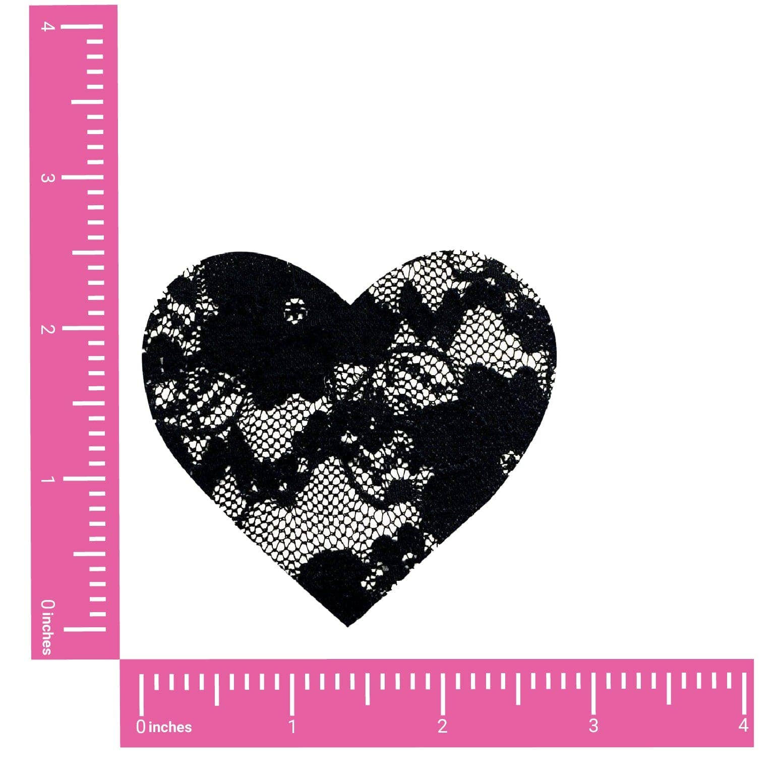 Neva Nude - Vogue Black Lace I Heart U Nipple Cover Pasties - Image 2