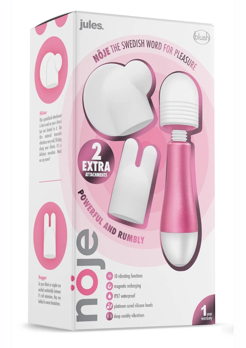 Noje Jules - Rose Rechargeable Silicone Wand Massager - Image 2