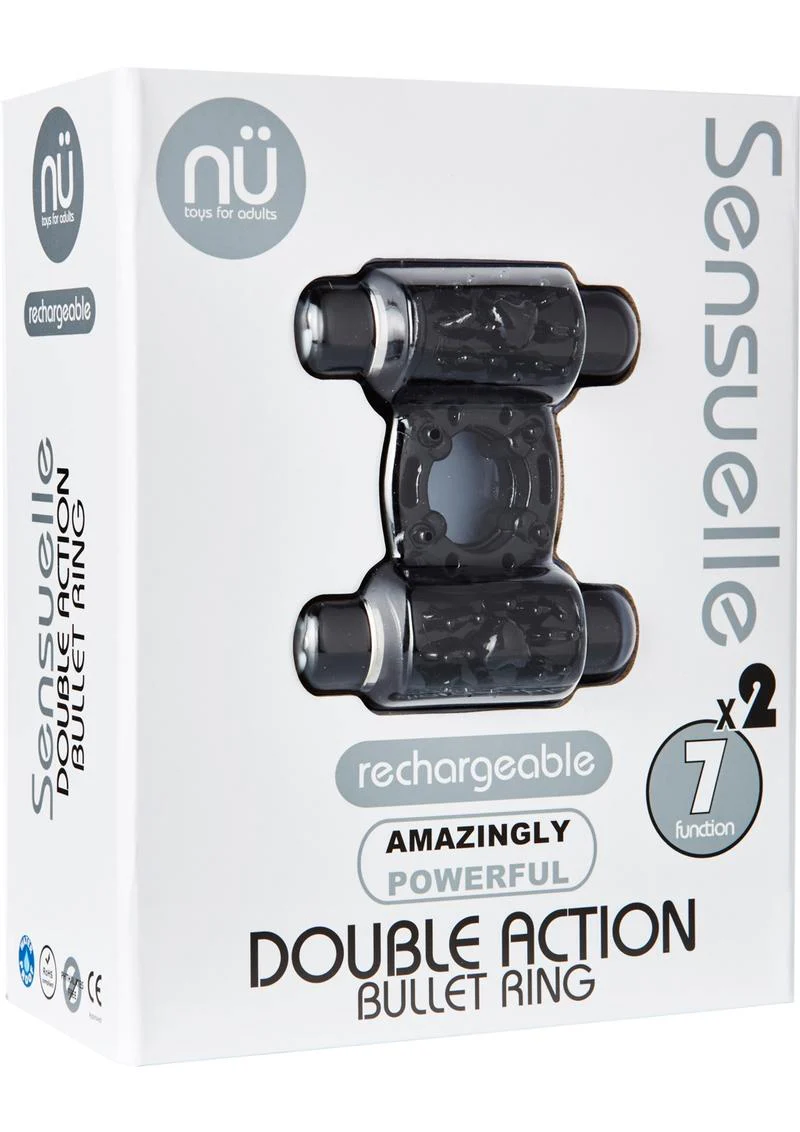 Nu Sensuelle Double Action Bullet Ring Rechargeable Vibrating Cock Ring - Image 2
