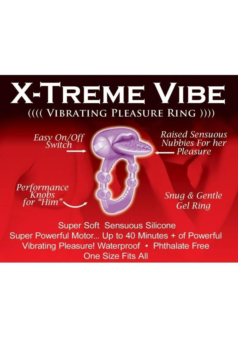 Nubbie Tongue Vibrating Silicone Cock Ring Waterproof - Image 3
