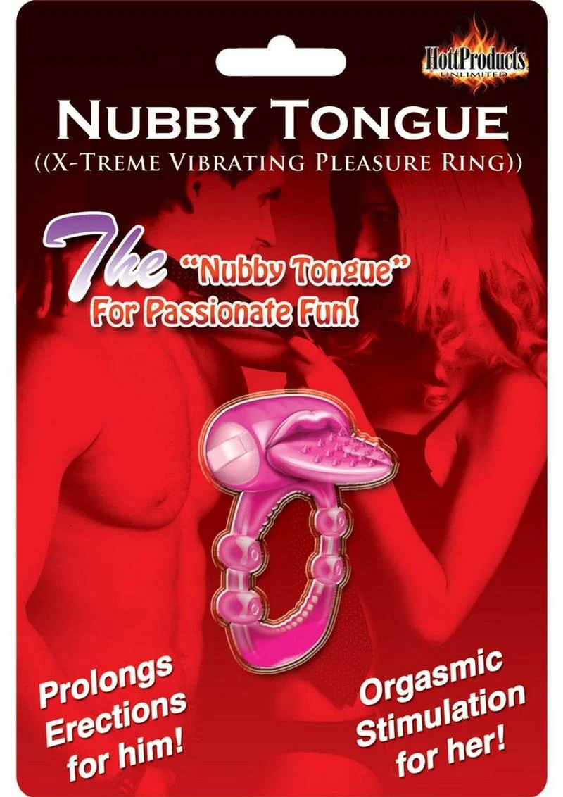 Nubbie Tongue Vibrating Silicone Cock Ring Waterproof - Image 5
