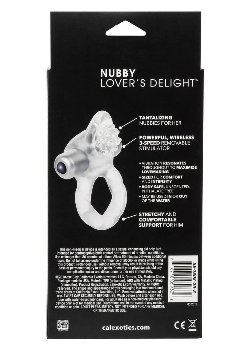 Nubby Lover's Delight Vibrating Cock Ring Cock Ring with Clitoral Stimulation - Image 4