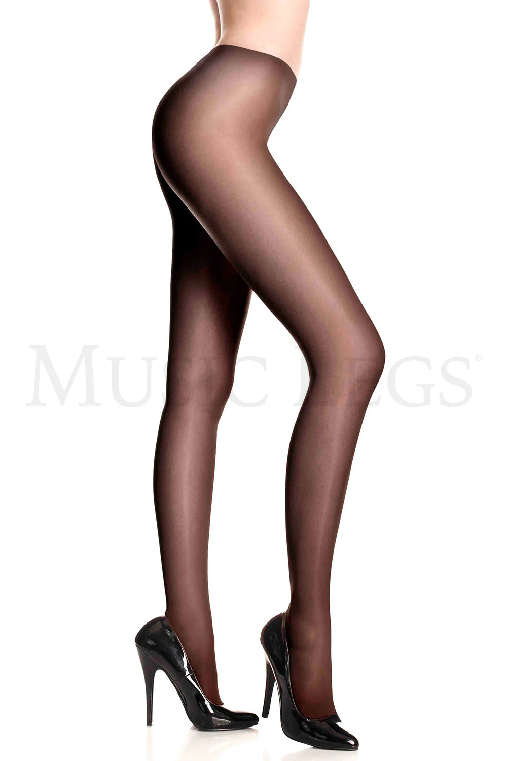Opaque sheer to waist tights with cotton crotch - Image 2