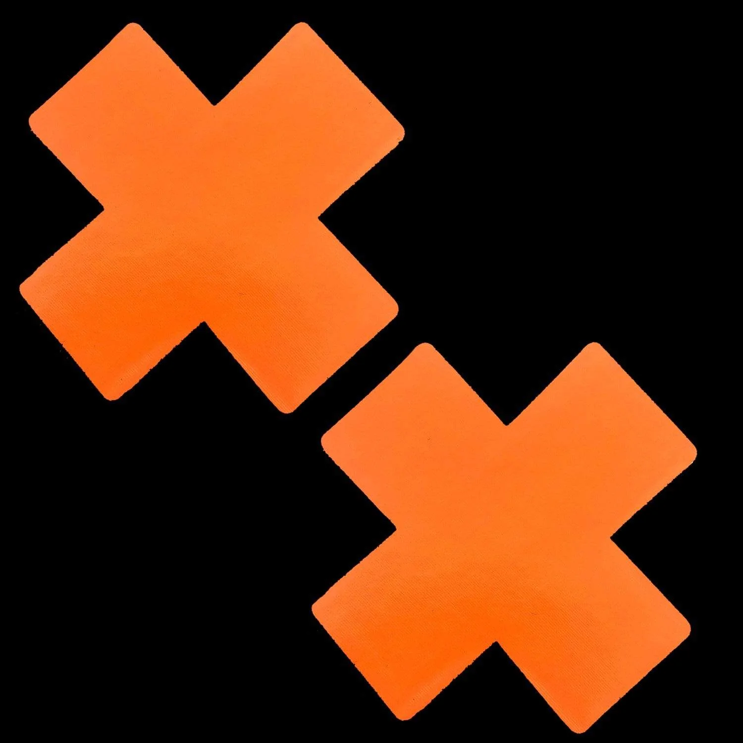 Orange Fruitella Neon Orange Wet Vinyl Blacklight X Factor Nipple Cover Pasties - Image 2