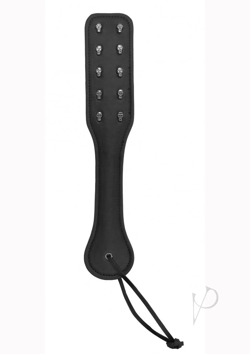 Ouch! Skulls and Bones Leather Paddle with Skulls