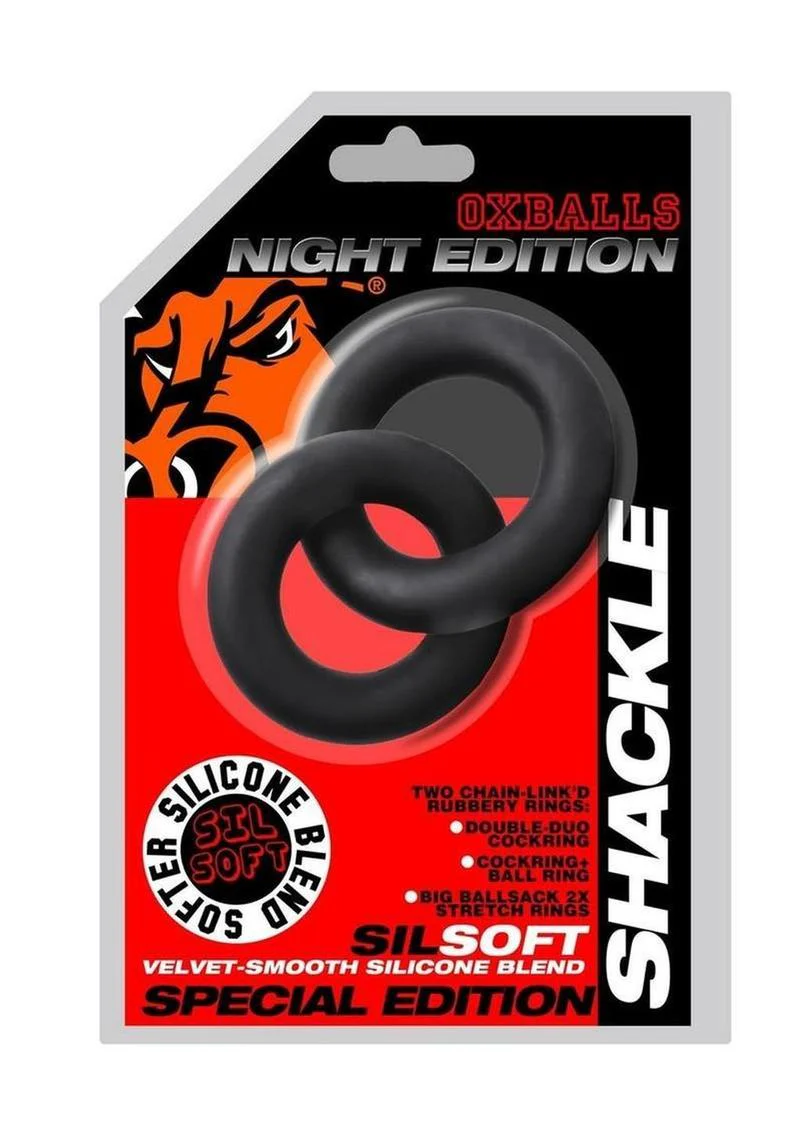 Oxballs Shackle Chained Linked Cock N Ball Rings Night Edition - Image 2