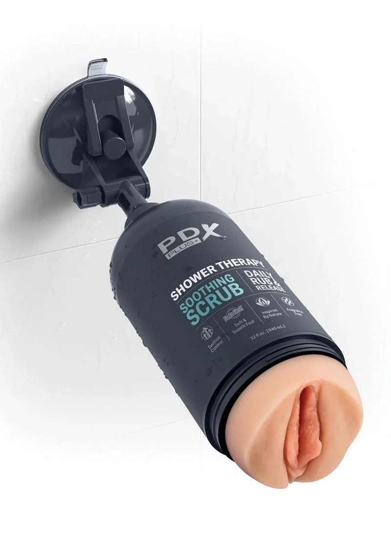 Pdx Plus Shower Therapy Soothing Scrub Discreet Stroker - Vanilla - Image 4