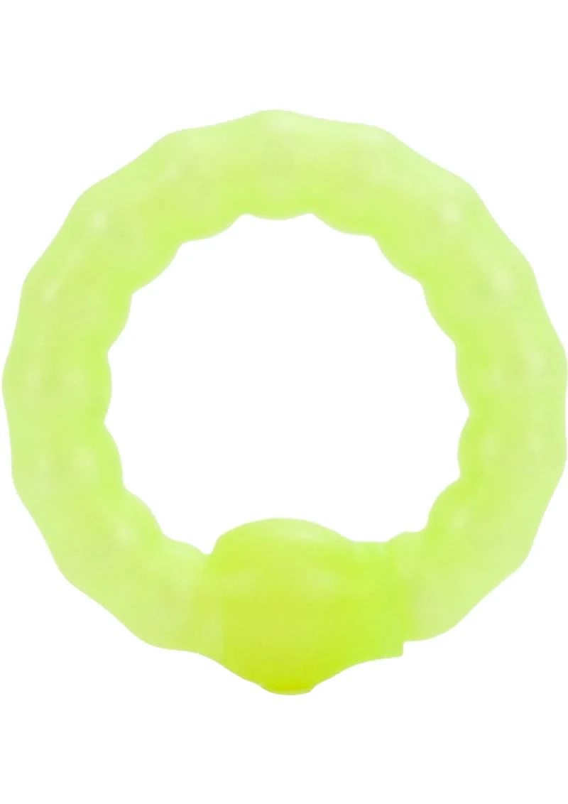 Pearl Beaded Prolong Silicone Cock Ring - Glow