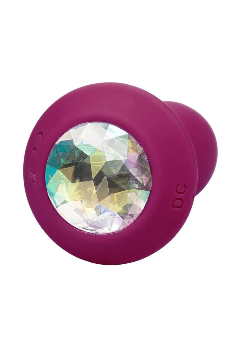 Power Gem Vibrating Petite Crystal Probe Silicone Rechargeable Butt Plug - Image 11