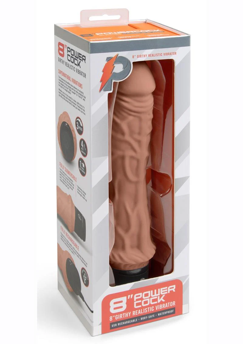 Powercocks Silicone Rechargeable Girthy Realistic Vibrator - Image 6