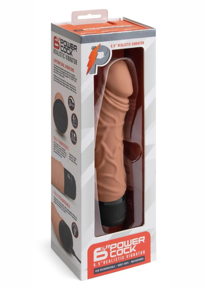 Powercocks Silicone Rechargeable Realistic Vibrator - Image 2