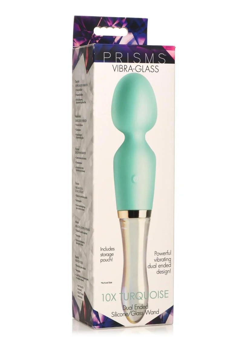 Prisms Vibra-Glass 10x Dual End Rechargeable Silicone Glass Wand - Image 2
