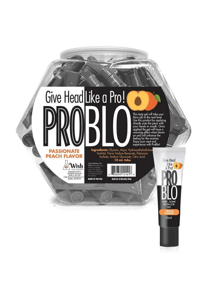 Problo Fishbowl Oral Pleasure Flavored Gel 10ml (65 Per Bowl) - Peach - Image 2