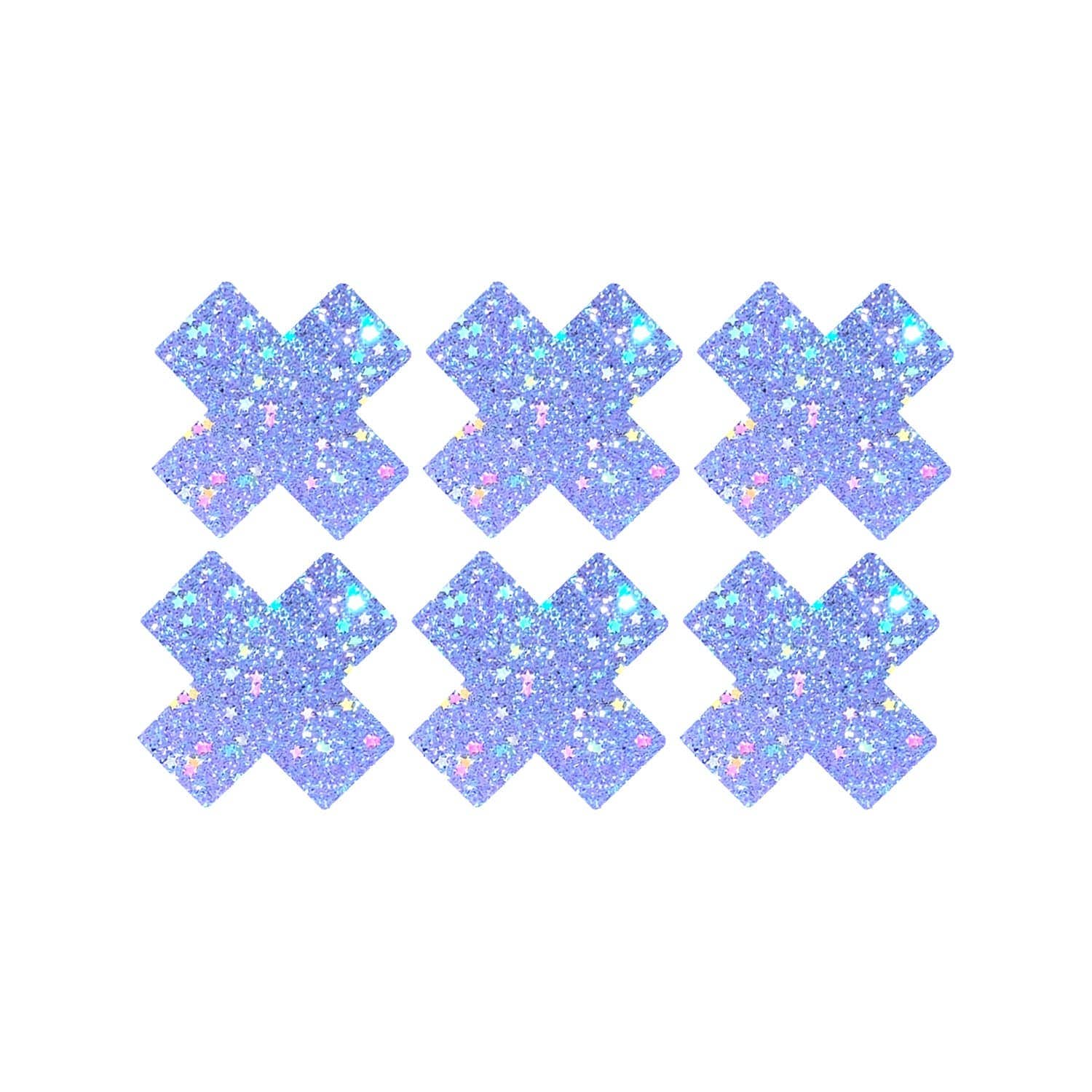 Purple Cotton Candy Blacklight Glitter X Factor Body Stickers 6PK - Image 3