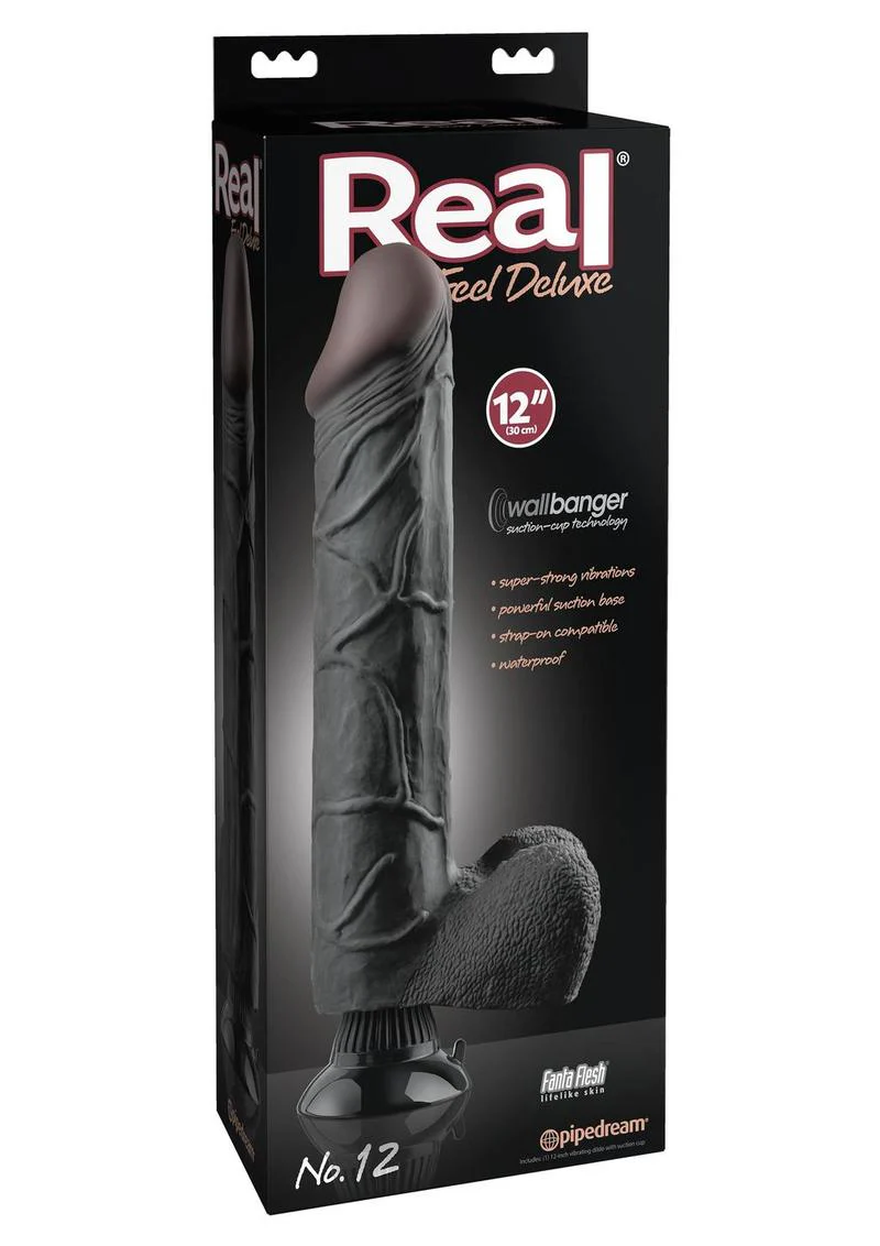Real Feel Deluxe No. 12 Wallbanger Vibrating Dildo with Balls Waterproof - Image 2