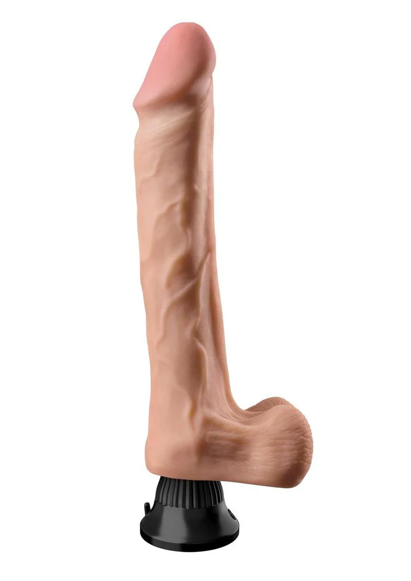 Real Feel Deluxe No. 12 Wallbanger Vibrating Dildo with Balls Waterproof - Image 4