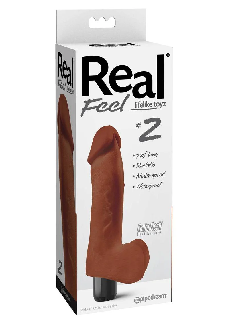 Real Feel Lifelike Toyz No. 2 Realistic Vibrating Dildo with Balls - Image 2