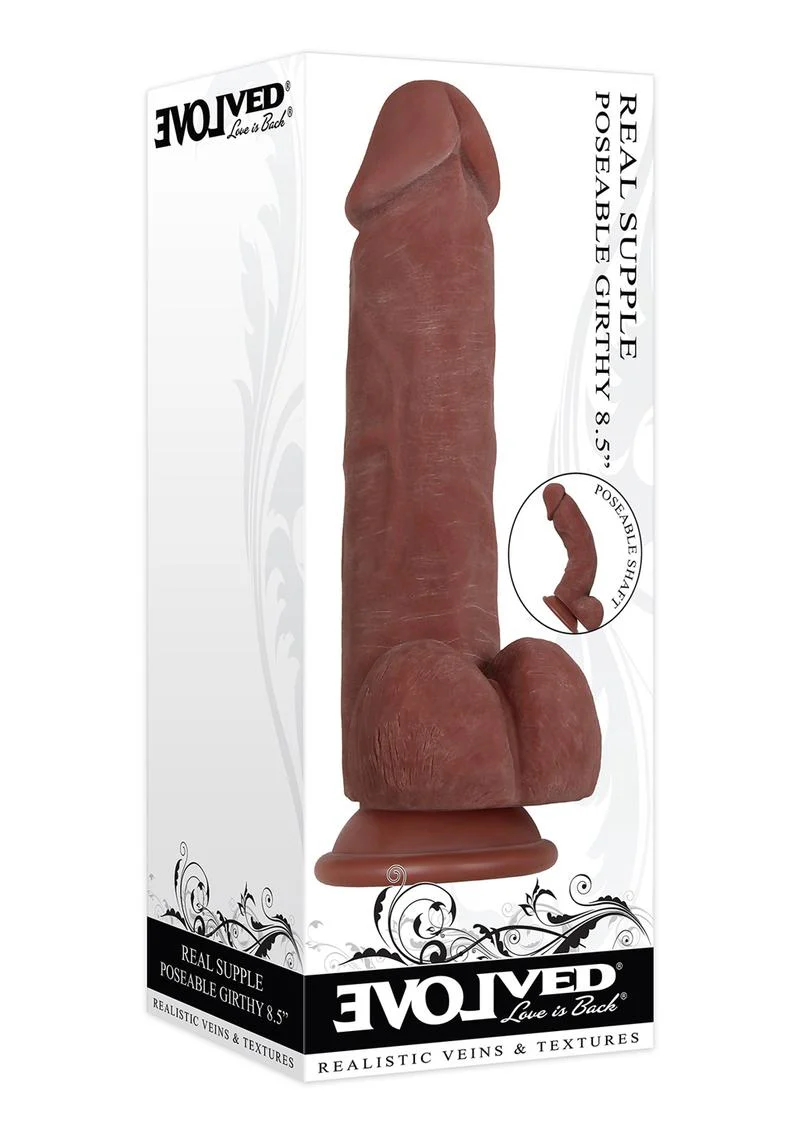 Real Supple Girthy Poseable Dildo with Balls - Image 2