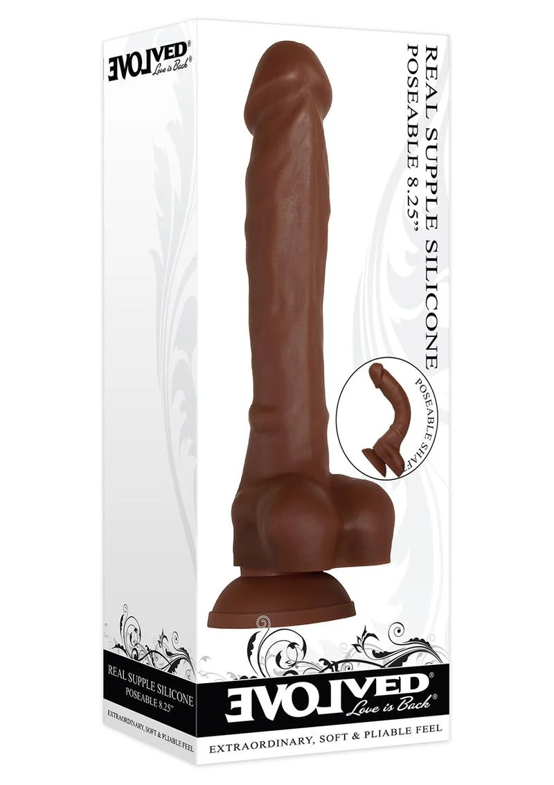 Real Supple Poseable Silicone Dildo with Balls - Image 10