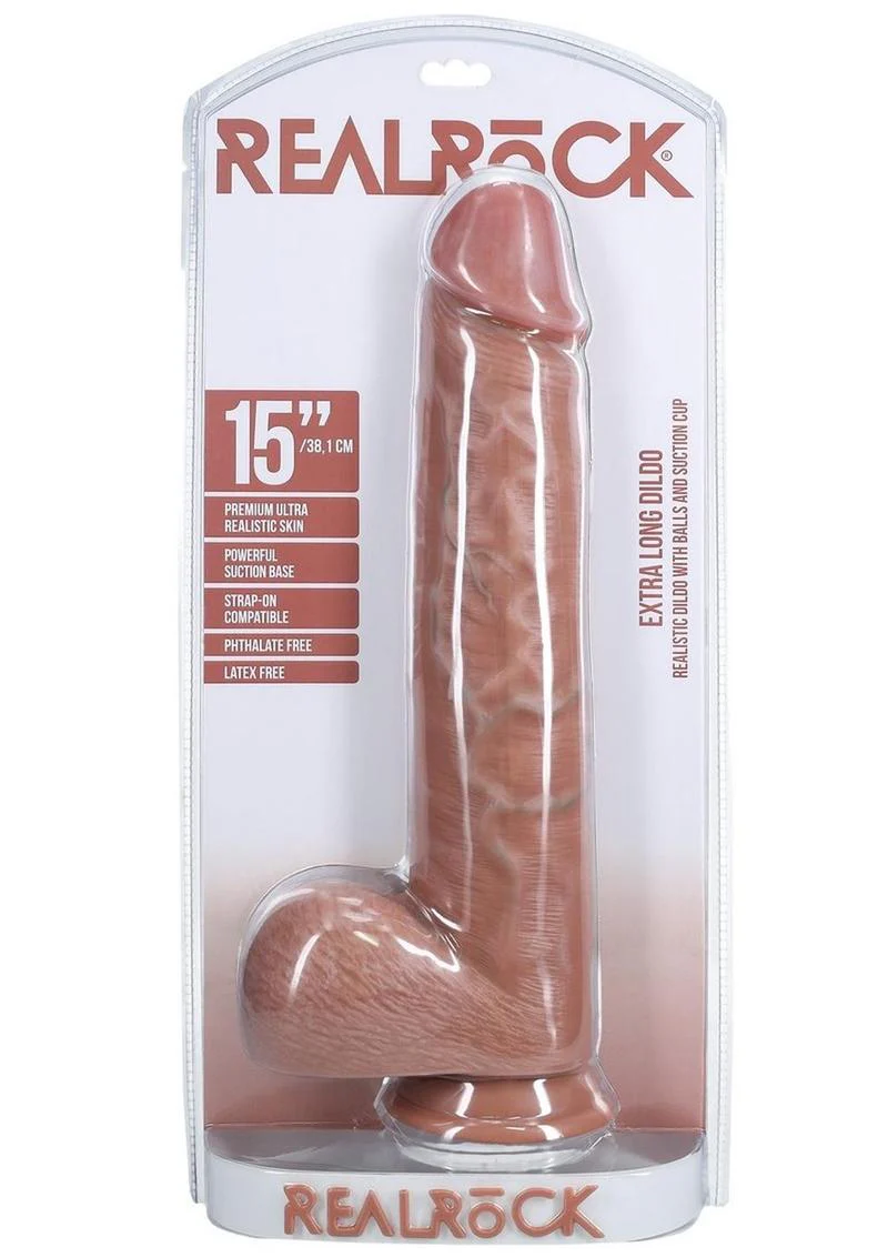 Realrock Ultra Realistic Skin Extra Large Straight Dildo with Balls and Suction Cup - Image 10