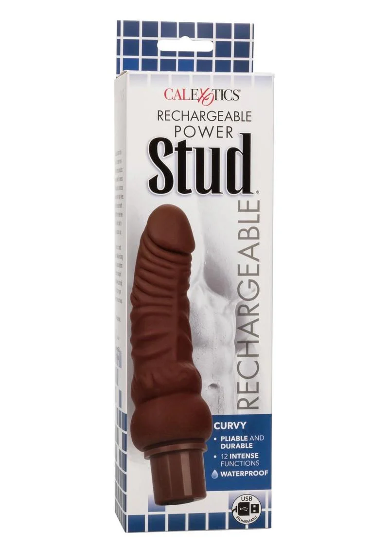 Rechargeable Power Stud Curvy Silicone Vibrating Dong - Image 2