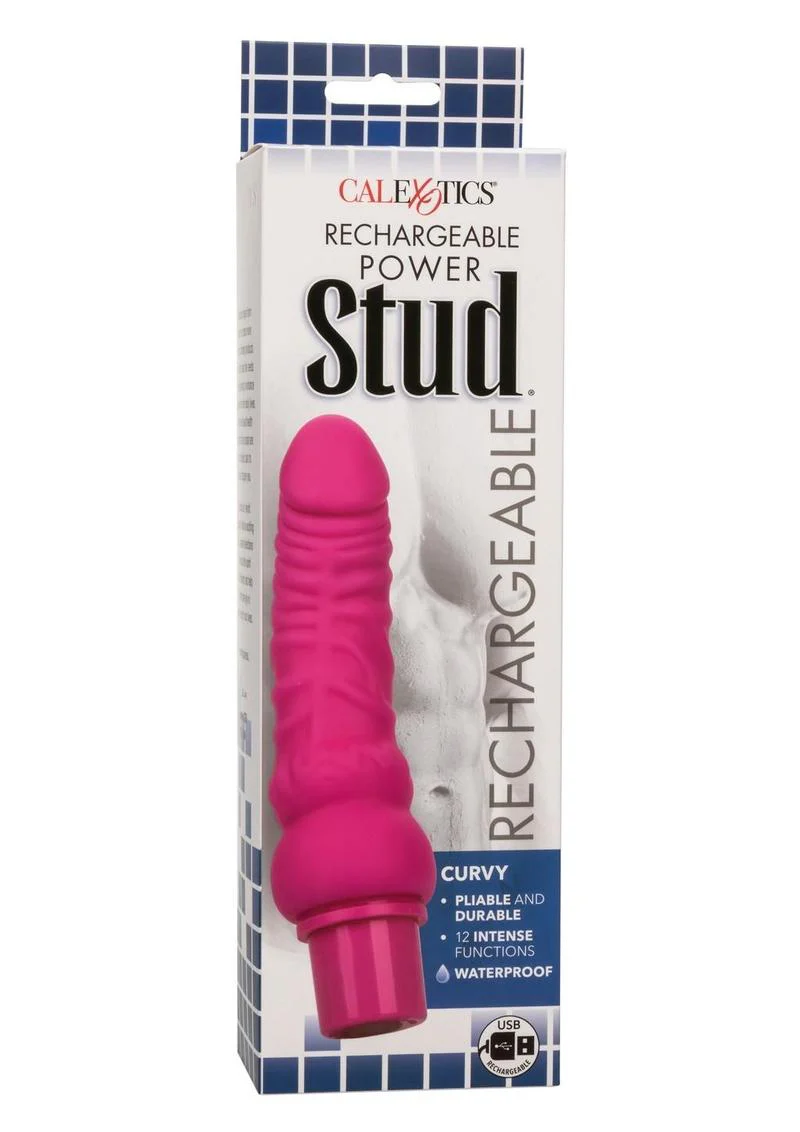 Rechargeable Power Stud Curvy Silicone Vibrating Dong - Image 6