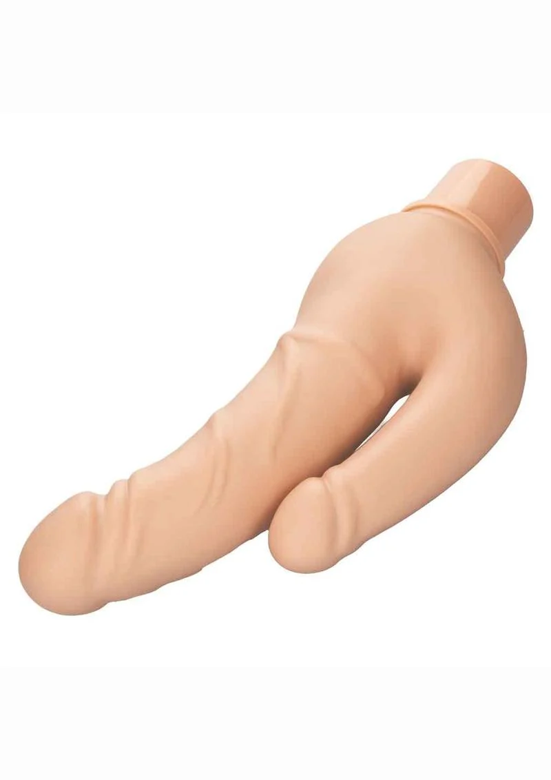Rechargeable Power Stud Over and Under Silicone Vibrating Double Dong - Image 11