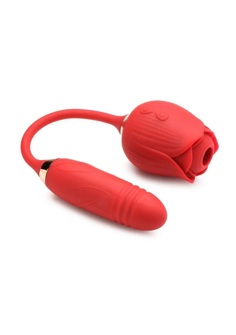 Rose Clit Stimulator & Vibrating Egg - Red