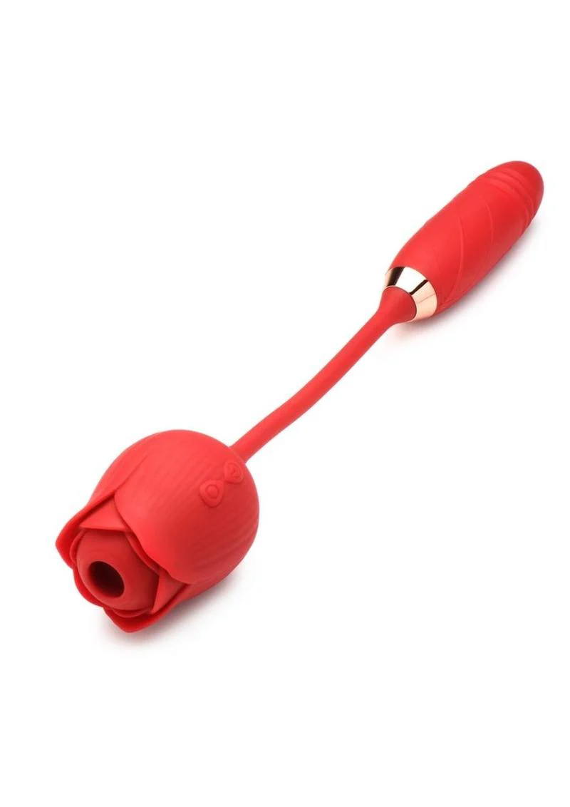 Rose Clit Stimulator & Vibrating Egg - Red - Image 3