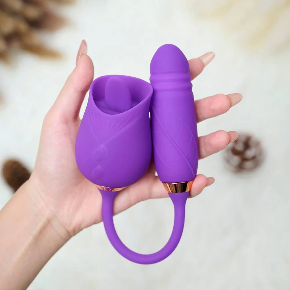Rose Licking Vibrator Stimulator-Purple - Image 2