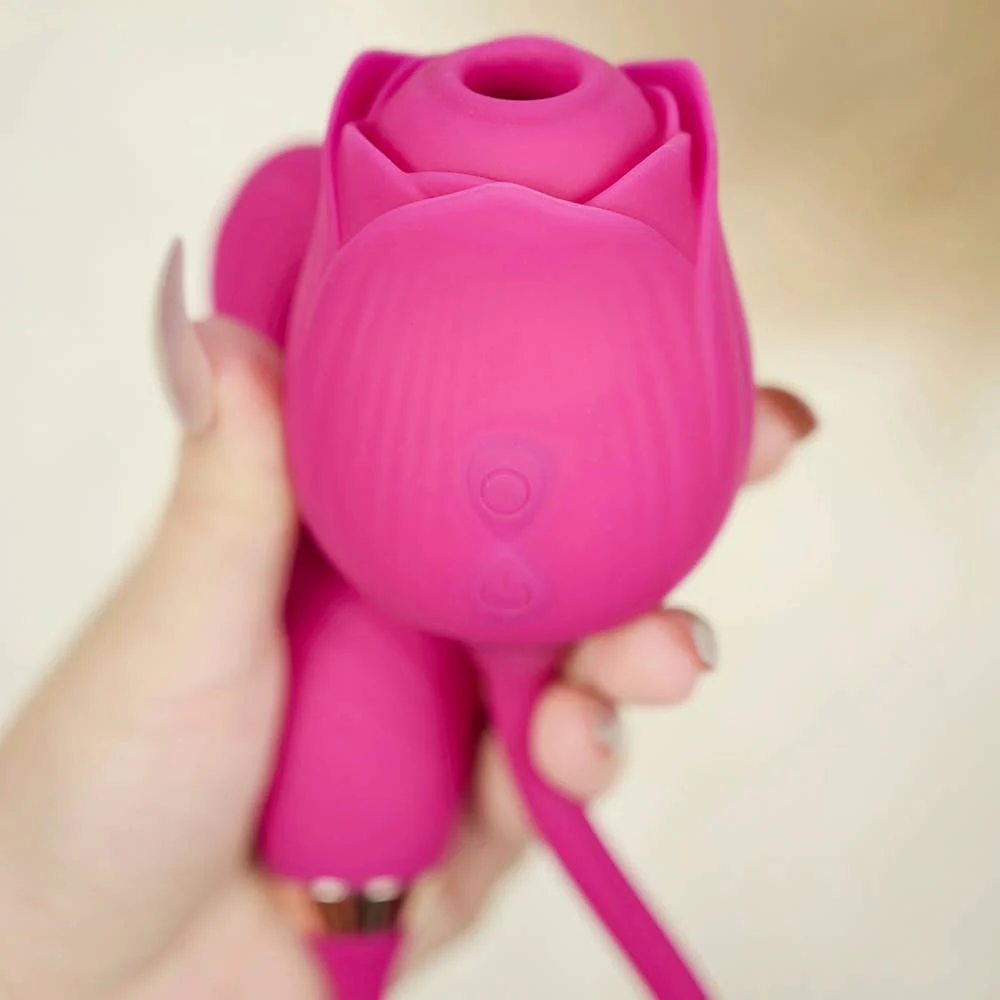 Rose Sucking Stimulator with egg Vibrator-Rose red - Image 2